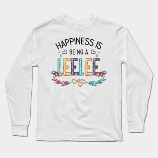 Happiness Is Being A Leelee Wildflowers Valentines Mothers Day Long Sleeve T-Shirt